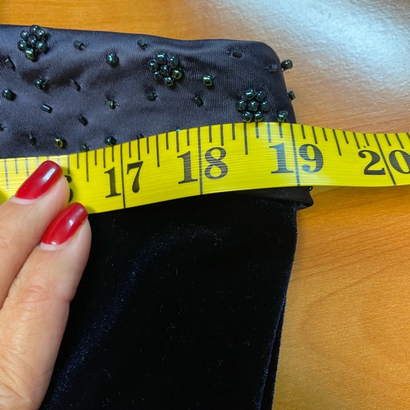 Vtg. Adrianna Papell Deep Blue velvet w/ beads formal dress 12 goth party - Picture 11 of 15